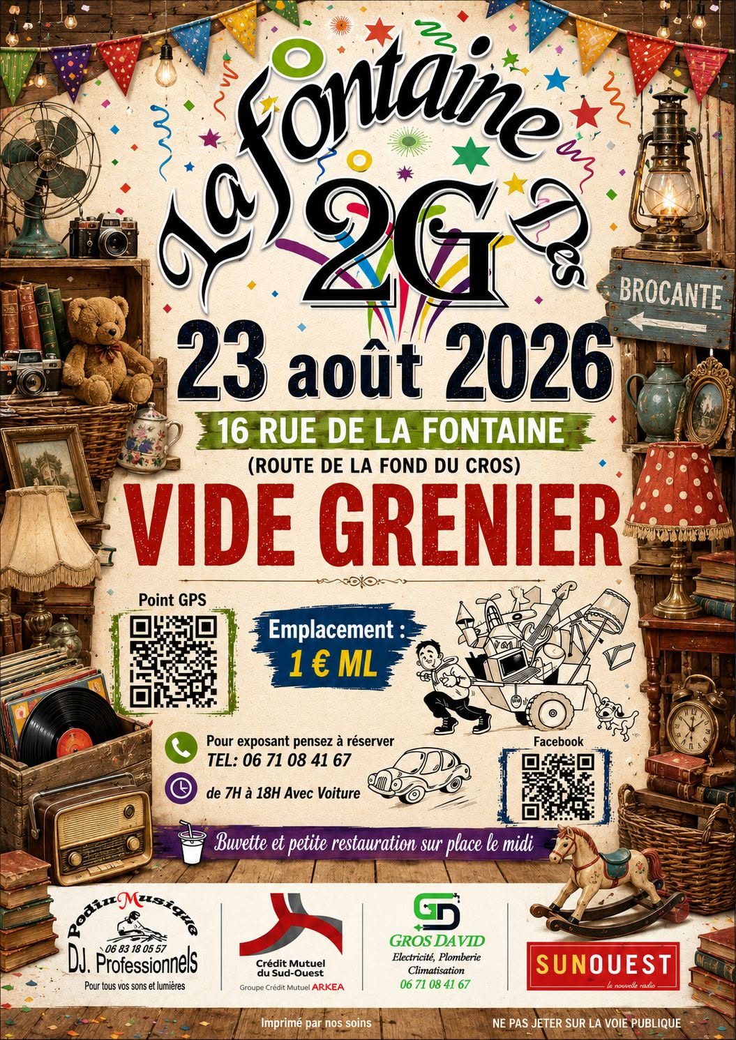 Vide-greniers à La Fontaine des 2 G